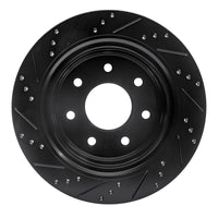 R1 Concepts R1 12-14 Ford F-150 RWD Rear Right Drilled & Slotted Black Brake Rotor