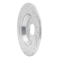 R1 Concepts R1 15-23 Ford Mustang Rear Right Drilled & Slotted Silver Brake Rotor