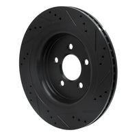 R1 Concepts R1 15-23 Ford Mustang Rear Left Drilled & Slotted Black Brake Rotor