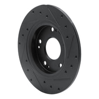 R1 Concepts R1 11-15 Honda CR-Z Rear Left Drilled & Slotted Black Brake Rotor