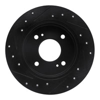 R1 Concepts R1 90-06 Infiniti G20 Rear Right Drilled & Slotted Black Brake Rotor