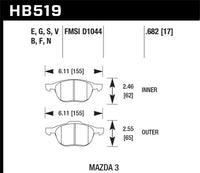 Hawk Performance Hawk 2013-2014 Ford Escape (FWD Only) HPS 5.0 Front Brake Pads