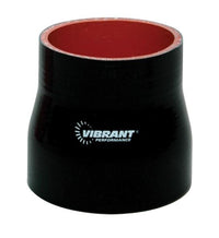 Vibrant 4 Ply Reinforced Silicone Transition Connector - 3.25in I.D. x 3.5in I.D. x 3in long (BLACK)