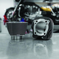 S&S Cycle 2017+ M8 Models 4.250in Bore 4.840in Big Bore Cylinder Set - Black Granite w/ Highlight