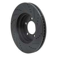 R1 Concepts R1 06-10 Ford Explorer Front Left Drilled & Slotted Black Brake Rotor