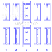 King Engine Bearings King Mitsubishi 4G63/4G64 6 Bolt 1st Gen DSM Performance Main Bearing Set - Size +0.25mm