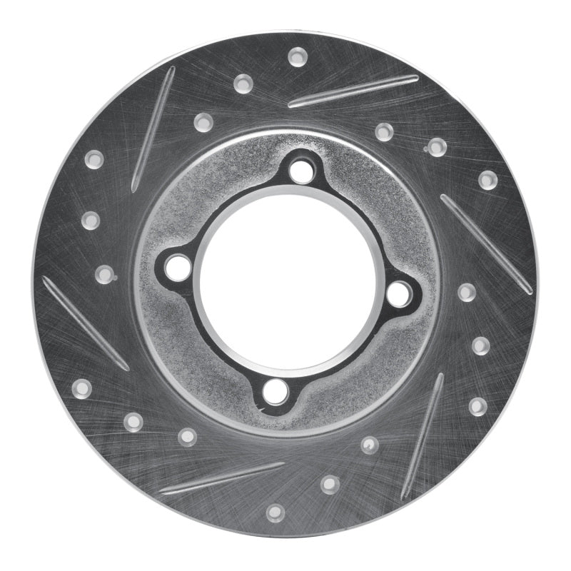 R1 Concepts R1 88-93 Ford Festiva Front Left Drilled & Slotted Silver Brake Rotor