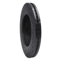 R1 Concepts R1 04-08 Ford F-150 4WD Front Right Drilled & Slotted Black Brake Rotor