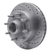 R1 Concepts R1 1986-1994 Ford E-250 Econoline Club Wagon Front Right Drilled & Slotted Silver Brake Rotor