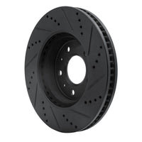 R1 Concepts R1 03-08 Cadillac STS Front Left Drilled & Slotted Black Brake Rotor