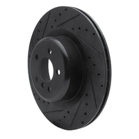 R1 Concepts R1 10-14 BMW X5 Rear Left Drilled & Slotted Black Brake Rotor