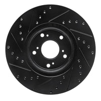 R1 Concepts R1 02-15 Acura ILX Front Right Drilled & Slotted Black Brake Rotor