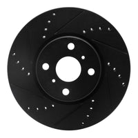 R1 Concepts R1 12-18 Toyota Yaris (USA/Canada) Front Left Drilled & Slotted Black Brake Rotor