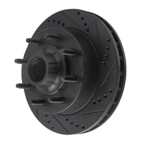 R1 Concepts R1 99-02 Ford F-250 2WD (Super Duty) Front Right Drilled & Slotted Black Brake Rotor