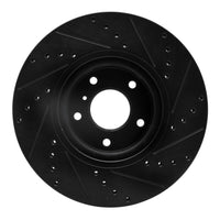 R1 Concepts R1 03-23 Infiniti EX35 Front Left Drilled & Slotted Black Brake Rotor