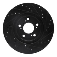 R1 Concepts R1 05-12 Acura RL Front Left Drilled & Slotted Black Brake Rotor