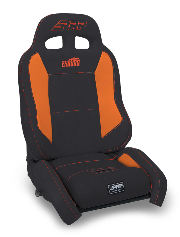 PRP Seats PRP EnduroCrawl Reclining Suspension Seat - Black/Orange Vinyl - Passenger