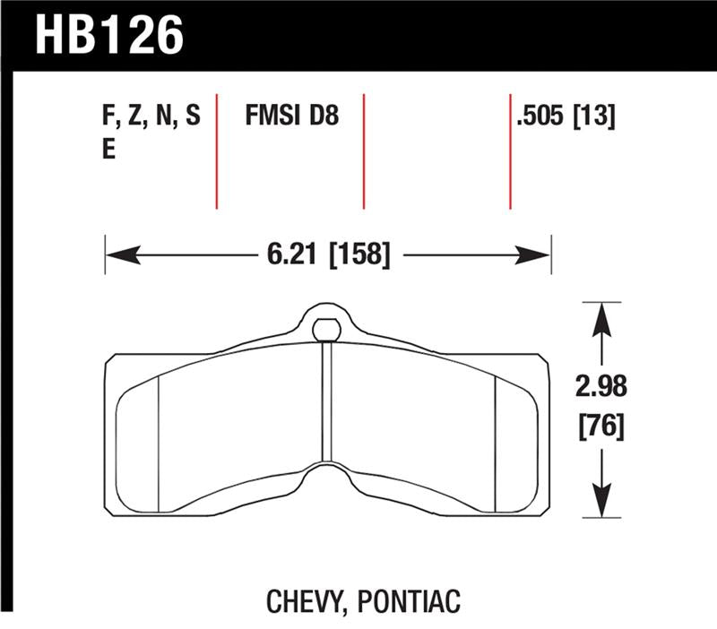 Hawk Performance Hawk 78-82 Chevy Corvette HT-10 Performance Front Brake Pads