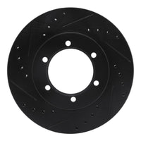 R1 Concepts R1 98-15 Nissan Frontier Front Left Drilled & Slotted Black Brake Rotor