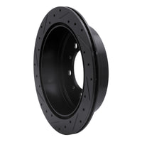 R1 Concepts R1 07-22 Lexus LX570 Rear Right Drilled & Slotted Black Brake Rotor