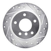 R1 Concepts R1 91-99 BMW 323I Rear Right Drilled & Slotted Silver Brake Rotor
