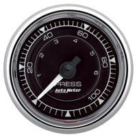Autometer Chrono 2-1/16in 100PSI Mechanical Pressure Gauge - Chrome