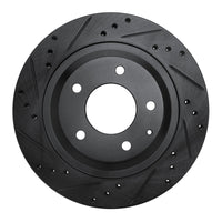 R1 Concepts R1 93-95 Mazda RX-7 Rear Left Drilled & Slotted Black Brake Rotor
