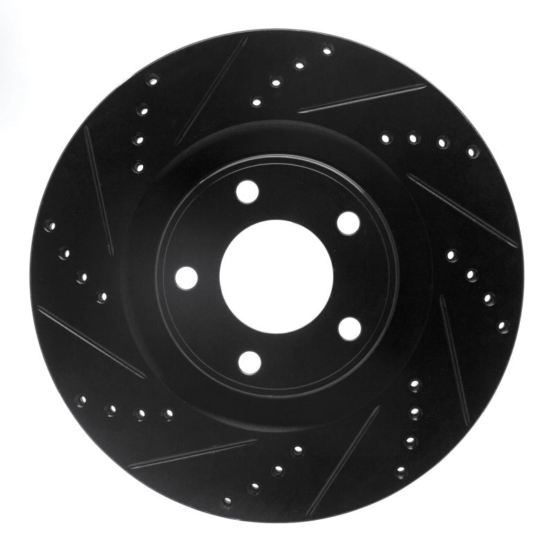 R1 Concepts R1 07-15 Ford Edge Front Left Drilled & Slotted Black Brake Rotor
