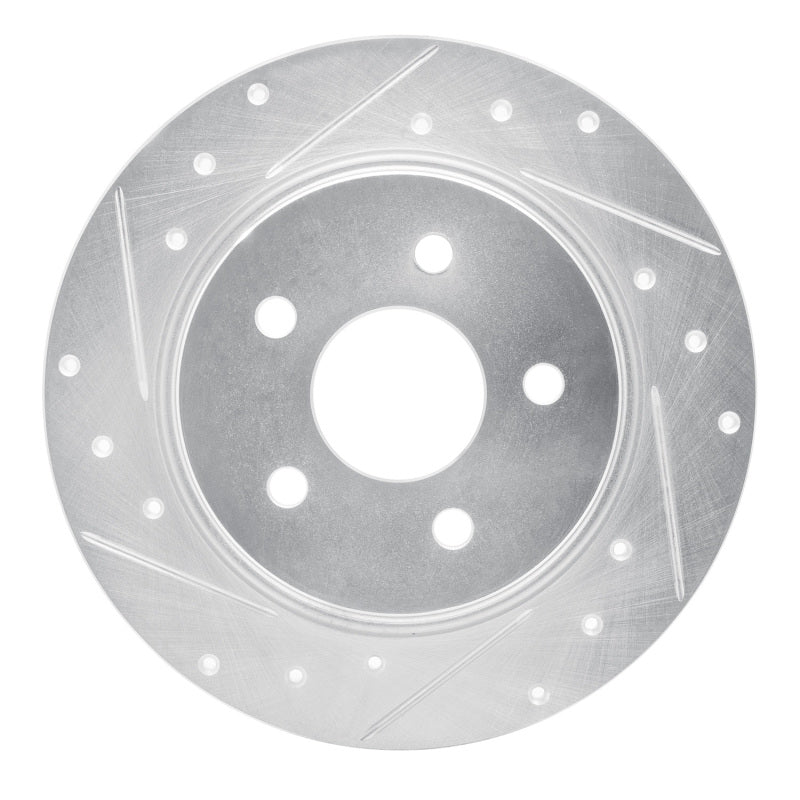 R1 Concepts R1 88-89 Merkur SCORPIO Rear Right Drilled & Slotted Silver Brake Rotor