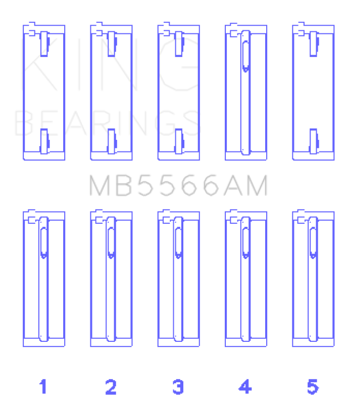 King Engine Bearings Audi A4 1.8L AEB (Size +.25 Oversized) Main Bearing Set