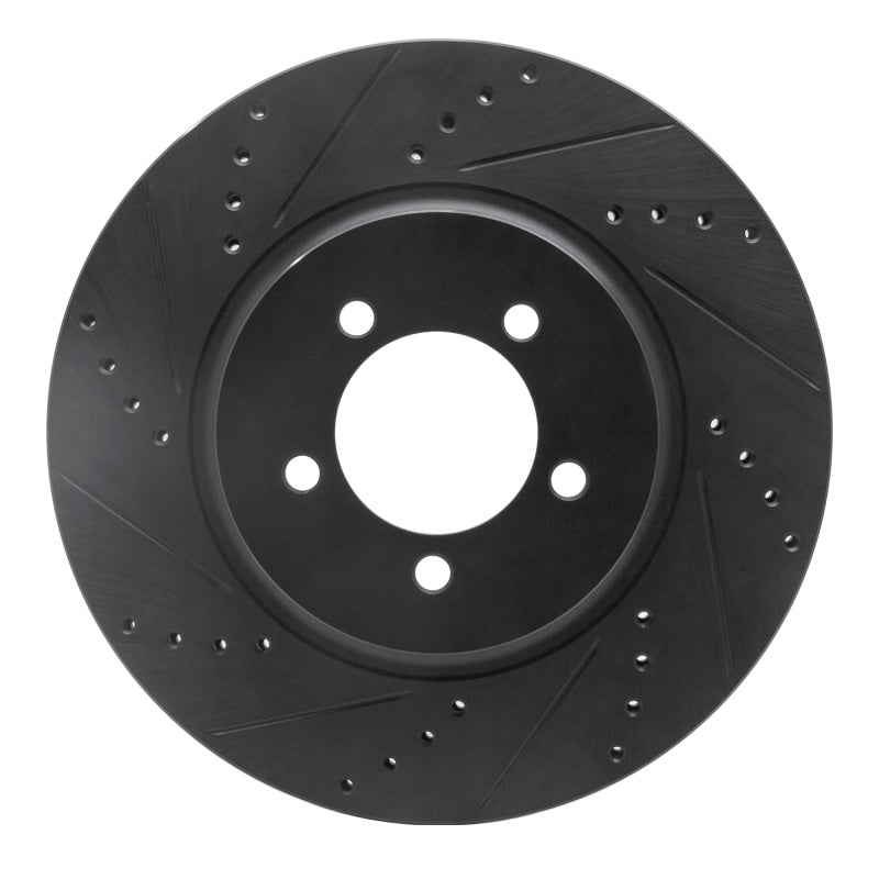 R1 Concepts R1 03-05 Lincoln AVIATOR Front Left Drilled & Slotted Black Brake Rotor