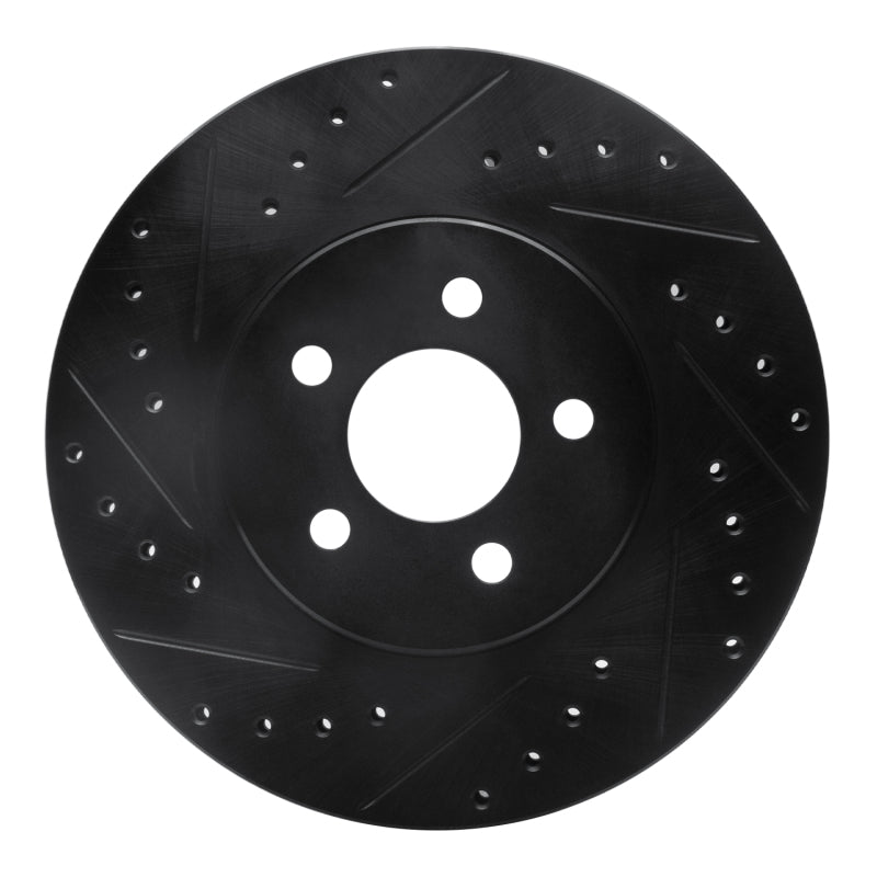 R1 Concepts R1 95-06 Chrysler Sebring Front Left Drilled & Slotted Black Brake Rotor