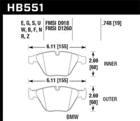 Hawk Performance Hawk 07-09 BMW 335d/335i/335xi / 08-09 328i/M3 HPS Street Front Brake Pads