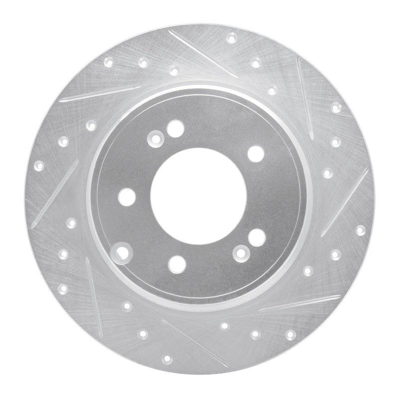 R1 Concepts R1 17-19 Kia Cadenza Rear Right Drilled & Slotted Silver Brake Rotor
