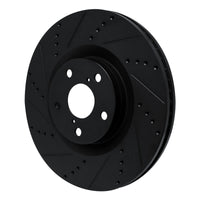 R1 Concepts R1 09-11 Lexus IS350 Left Front Drilled & Slotted Black Brake Rotor