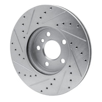R1 Concepts R1 16-24 Mini Cooper Clubman Front Right Drilled & Slotted Silver Brake Rotor