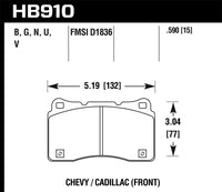 Hawk Performance Hawk 15-16 Cadillac XTS / Chevrolet Corvette HP+ Front Brake Pads