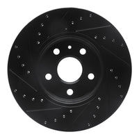 R1 Concepts R1 2008-2014 Cadillac CTS Front Right Drilled & Slotted Black Brake Rotor