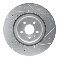 R1 Concepts R1 12-21 Tesla Model S Front Left Drilled & Slotted Silver Brake Rotor