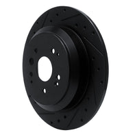 R1 Concepts R1 14-16 Acura MDX Rear Left Drilled & Slotted Black Brake Rotor