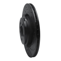 R1 Concepts R1 09-19 BMW 760LI Rear Right Drilled & Slotted Black Brake Rotor