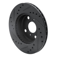R1 Concepts R1 84-88 Chevrolet Nova Front Left Drilled & Slotted Black Brake Rotor
