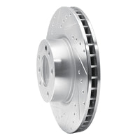 R1 Concepts R1 93-97 BMW 850CI Front Left Drilled & Slotted Silver Brake Rotor
