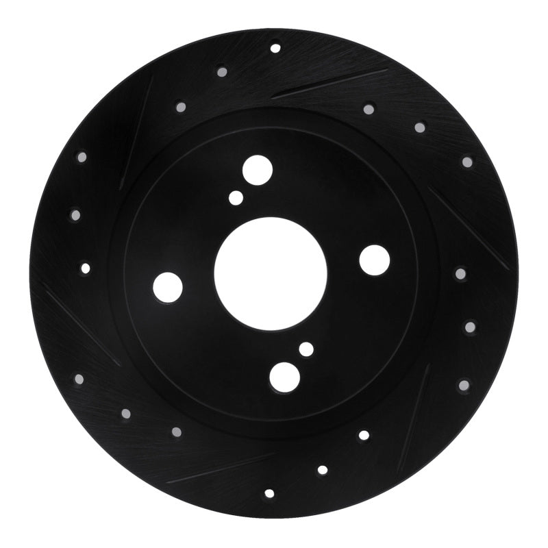 R1 Concepts R1 87-92 Chevrolet Nova Rear Left Drilled & Slotted Black Brake Rotor