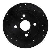 R1 Concepts R1 87-92 Chevrolet Nova Rear Left Drilled & Slotted Black Brake Rotor