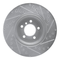 R1 Concepts R1 02-05 BMW 760LI Rear Left Drilled & Slotted Silver Brake Rotor