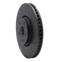 R1 Concepts R1 07-11 Lexus GS350 Right Front Drilled Black Brake Rotor