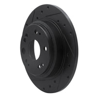 R1 Concepts R1 02-04 Acura RL Rear Left Drilled & Slotted Black Brake Rotor