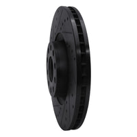 R1 Concepts R1 99-04 Audi S6 Front Left Drilled & Slotted Black Brake Rotor