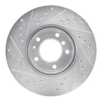 R1 Concepts R1 89-95 BMW 530I Front Right Drilled & Slotted Silver Brake Rotor
